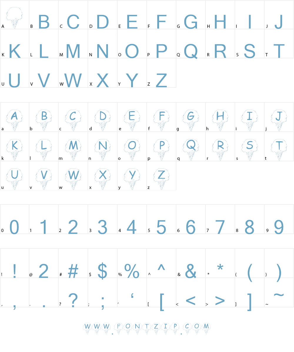 Summer's Ice Cream Font Character